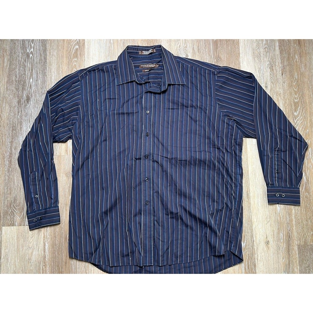 Forsythe Of Canada Men’s Xl Pin Stripe Vertical Button Up Polo T Shirt